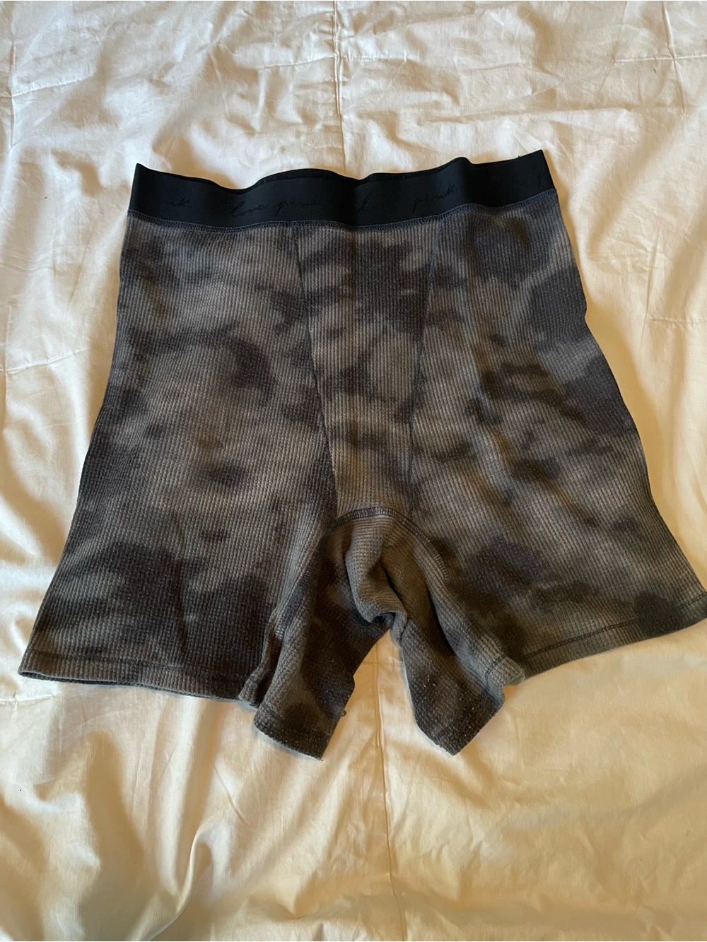 PINK Victoria's Secret Black & Gray Athletic Compression Shorts Size Medium - Picture 7 of 9